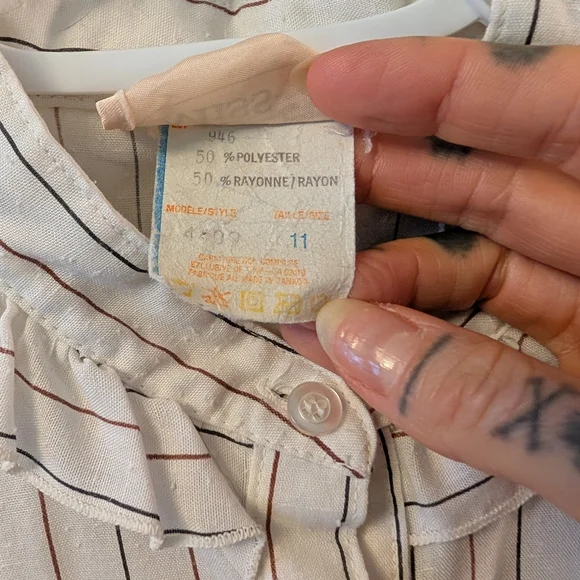 1980 Striped Ruffle Blouse - Picture 5 of 8